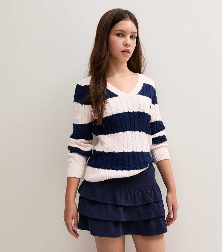 Girls Navy Rara Mini Skirt