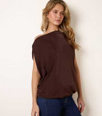 Blue Vanilla Dark Brown Oversized Tunic Top