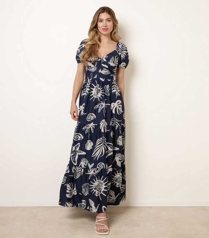 Blue Vanilla Navy Mermaid Print Maxi Dress | New Look Blue Vanilla Navy Mermaid Print Maxi Dress | New Look