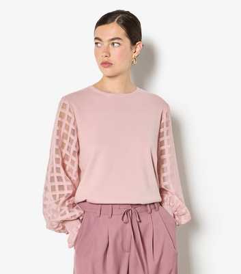 Apricot Light Pink Check Organza Jumper