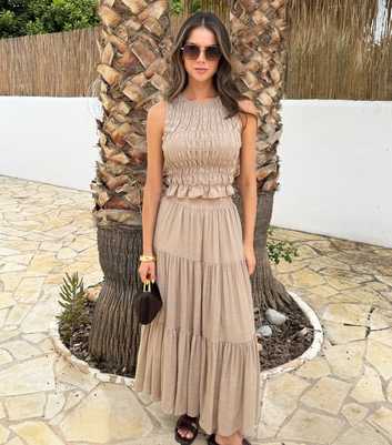 AX Paris Stone Tiered Midi Skirt