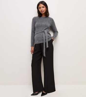 Maternity Black Wide Leg Trousers