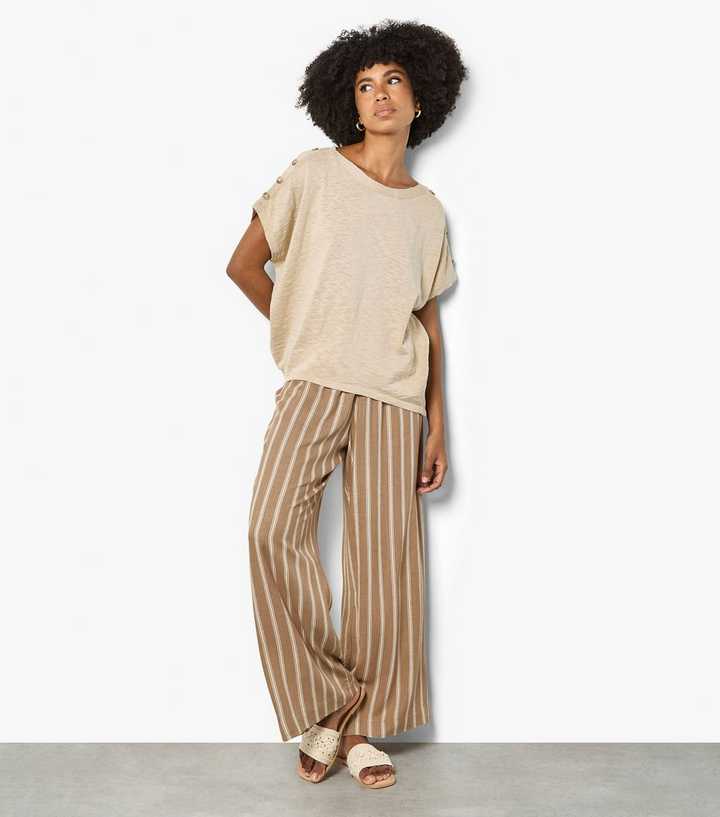 Apricot Stone Striped Trousers