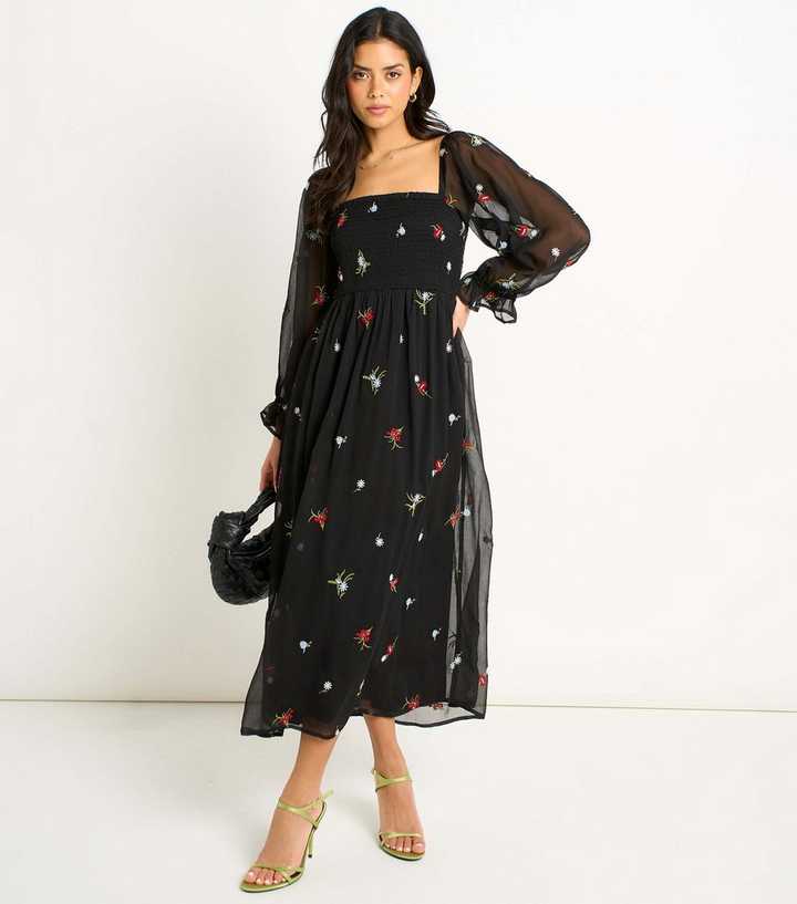 brown embroidered rose dress temu Women's Maxi Dress Cocktail Dress Wedding Guest Dress Semi Formal Dress A Line Dress Elegant Work Birthday Flutter Sleeve Wedding Guest Cocktail Party main image 1