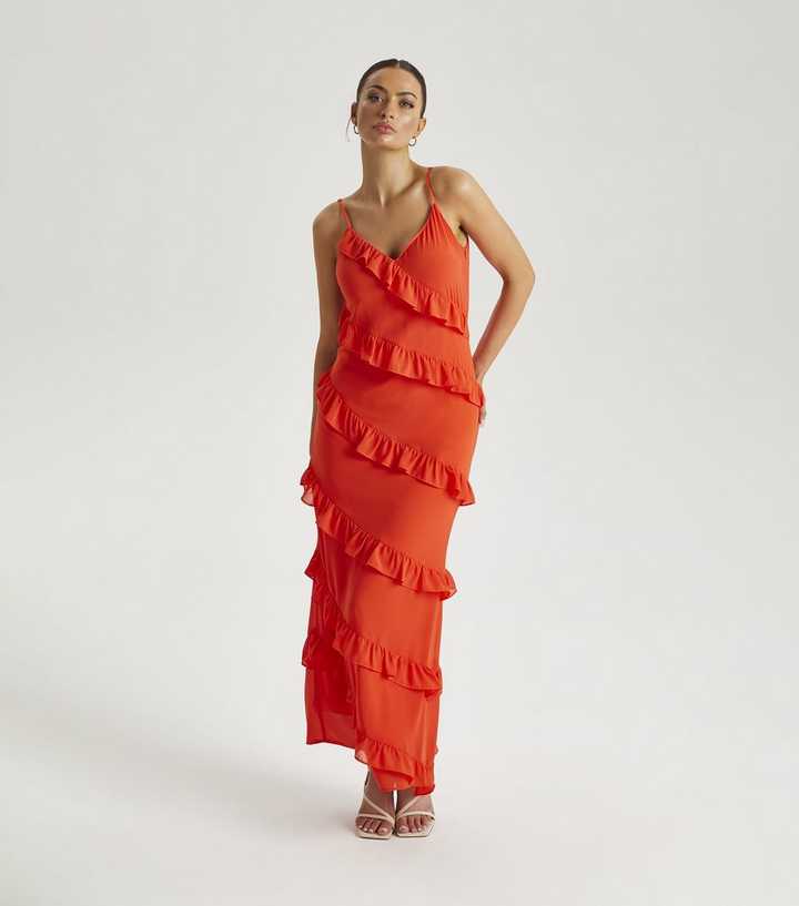Urban Bliss Red Ruffle Tiered Maxi Dress