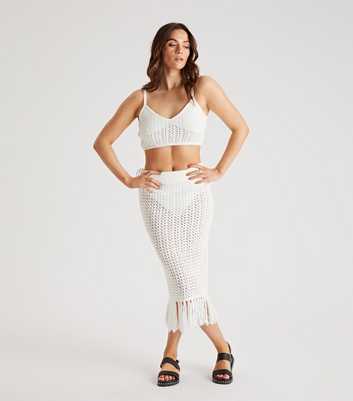 Urban Bliss White Crochet Crop Top