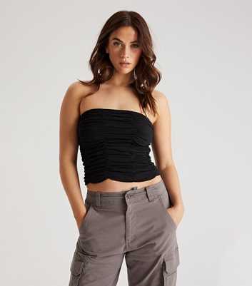 Urban Bliss Black Ruched Bandeau Top
