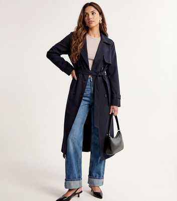 Urban Bliss Navy Striped Trench Coat