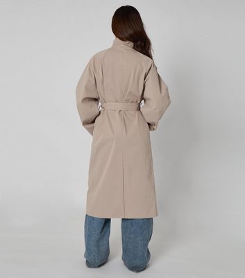 Urban Bliss Stone High Neck Belted Trench Coat | New Look