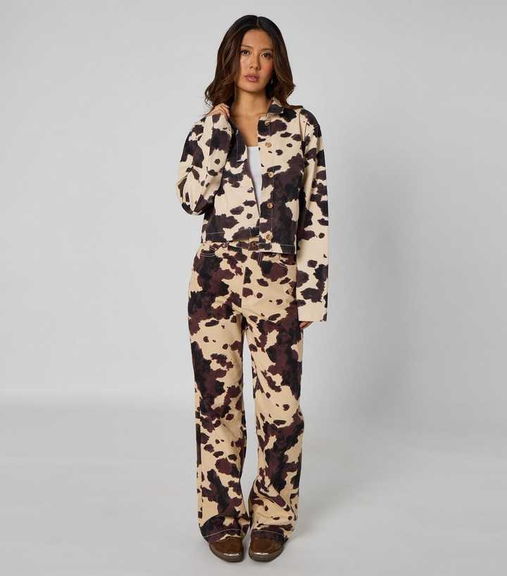 Urban Bliss Cream Cow Print Jacket