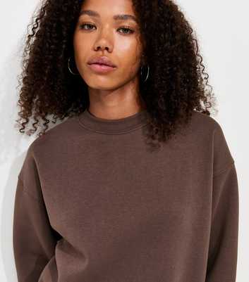 Dark Brown Cotton Rich Relaxed Sweatshirt