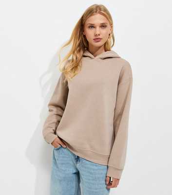 Light Brown Cotton Rich Long Sleeve Hoodie