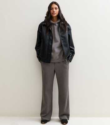 Dark Grey Cotton Rich Wide Leg Joggers