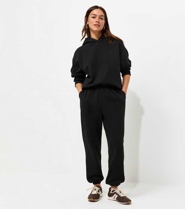 Petite Black Cotton Rich Cuffed Joggers