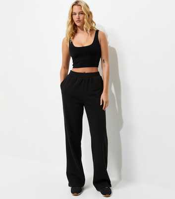 Tall Black Wide Leg Joggers
