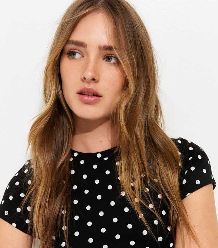 Black Polka Dot Baby Tee