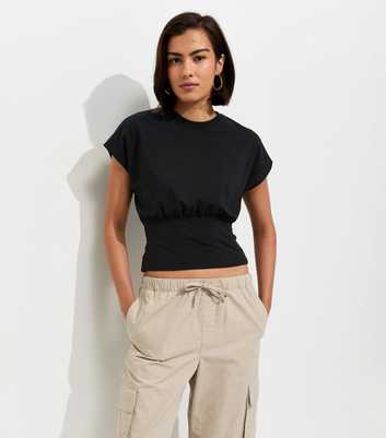 Black Cotton Rich Wide Waistband T-Shirt