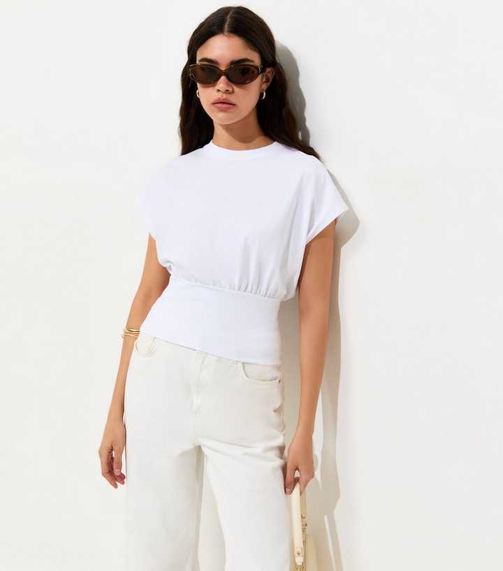 White Cotton Rich Wide Waistband T-Shirt
