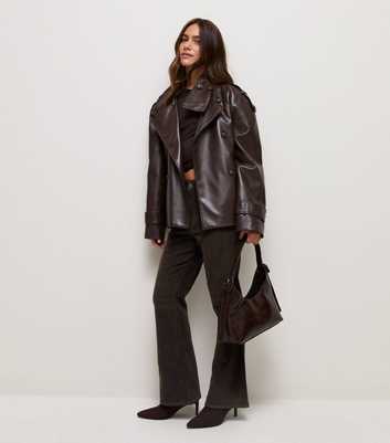 Petite Dark Brown Cotton Rich Corduroy Bootcut Trousers