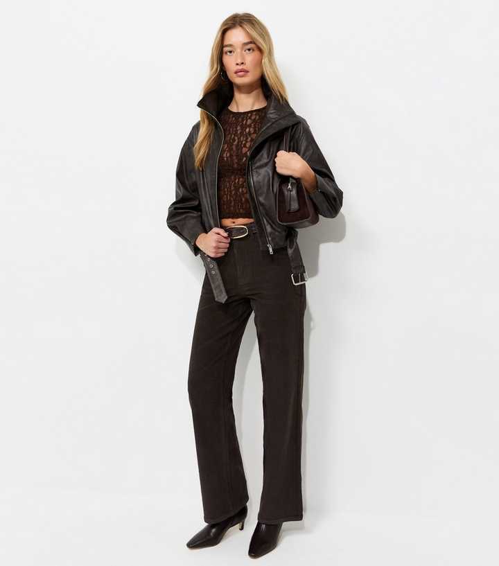 Tall Dark Brown Corduroy Wide Leg Trousers