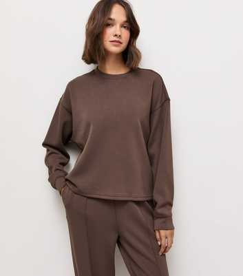 Premium Mid Brown Crew Neck Sweatshirt