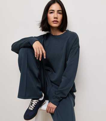 Premium Navy Crew Neck Sweatshirt