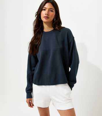 Premium Navy Crew Neck Sweatshirt