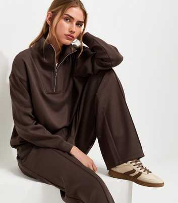 Premium Brown Wide Leg Joggers