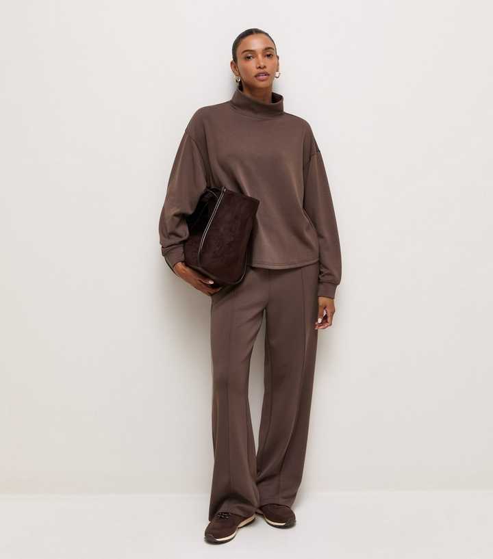 Premium Brown Wide Leg Joggers
