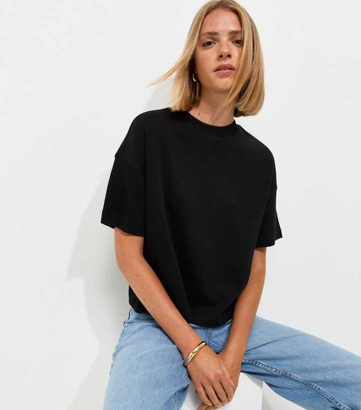 Premium Black Heavyweight Cotton Boxy Fit T-Shirt