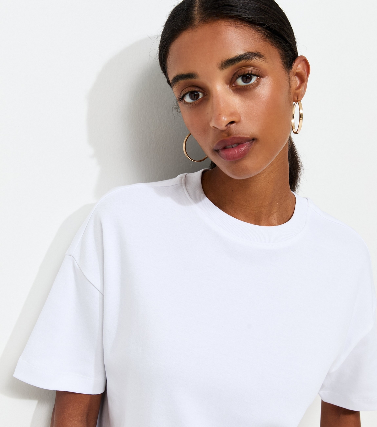 Women's Premium White Heavyweight Cotton Boxy Fit T-Shirt New Look