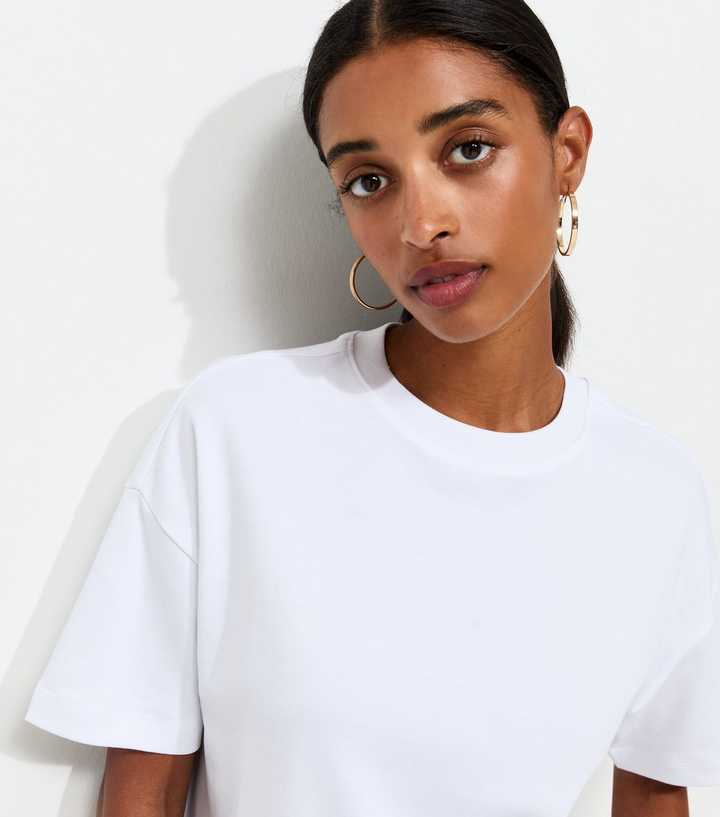 Premium White Heavyweight Cotton Boxy Fit T-Shirt