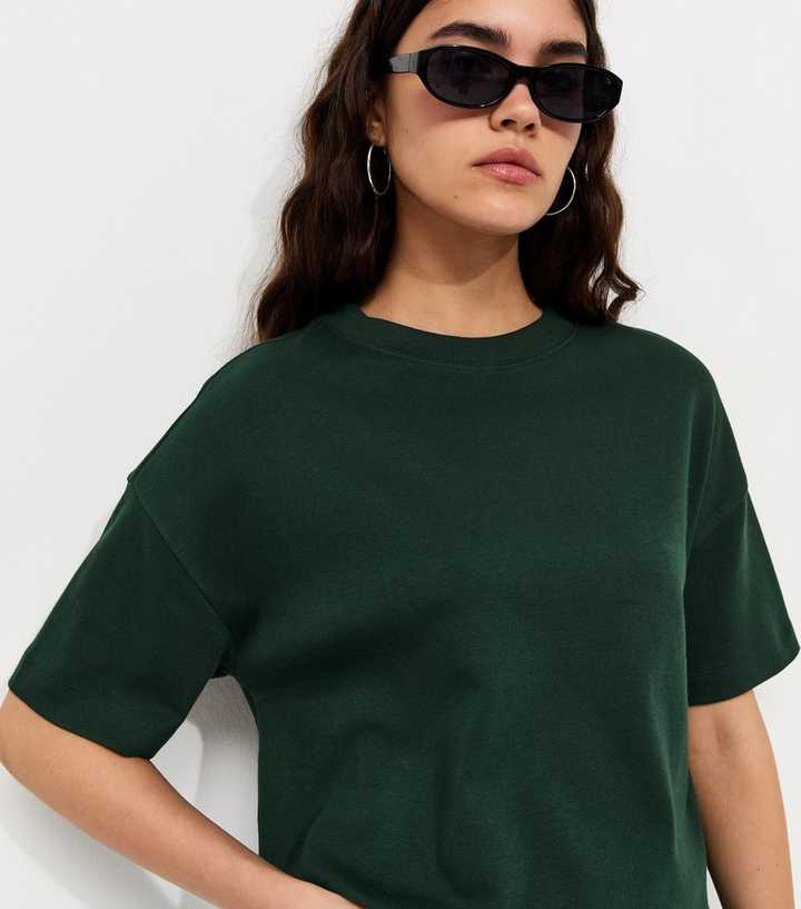 Premium Dark Green Heavyweight Cotton Boxy Fit T-Shirt