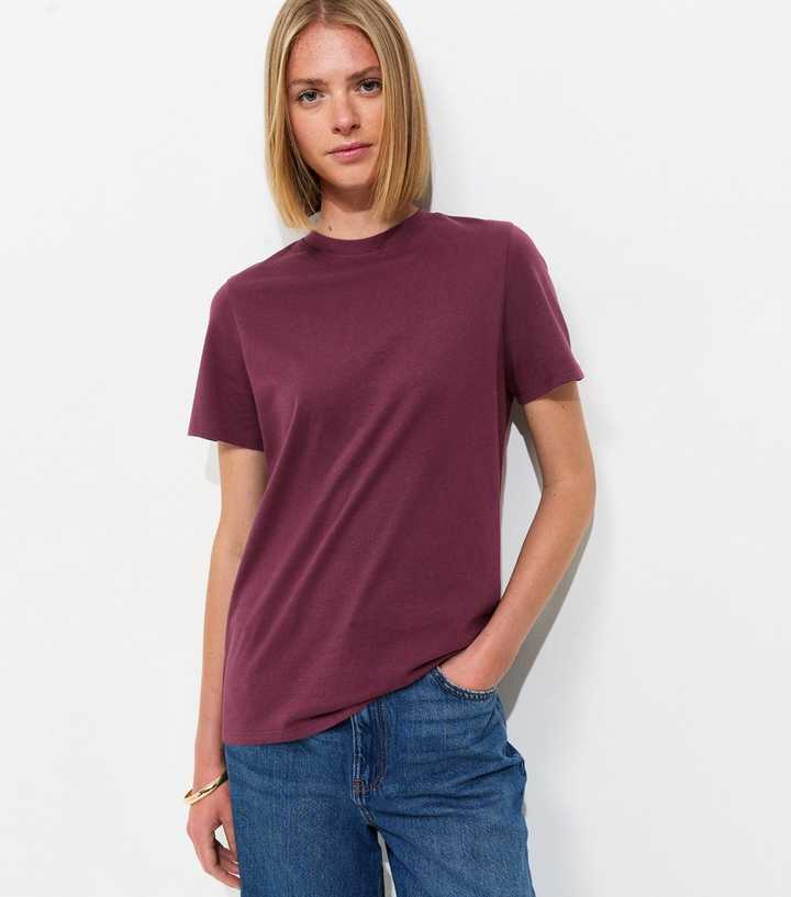 Dark Burgundy Cotton T-Shirt