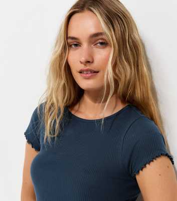 Navy Cotton Rich Ribbed Babylock T-Shirt
