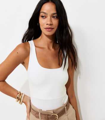 Off White Slinky Scoop Neck Vest Top