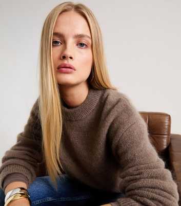 Premium Dark Mink With Wool and Mohair Knitted Jumper