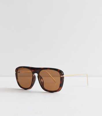 Brown Tortoiseshell Aviator Frame Sunglasses
