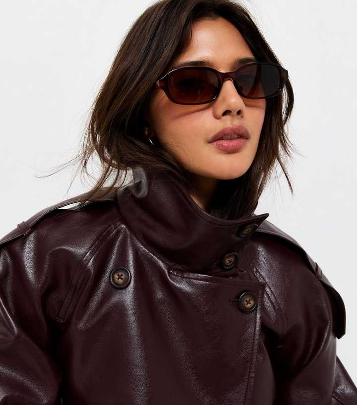 Dark Brown Rectangular Frame Sunglasses
