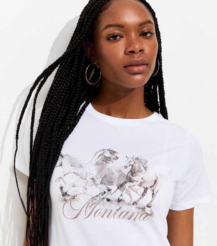 White Horse Print T-Shirt