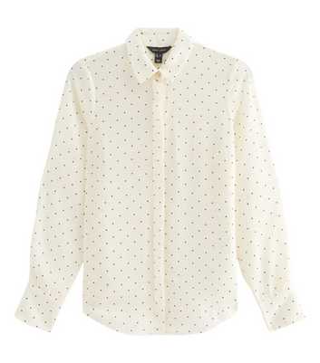 White Polka Dot Gold Button Shirt