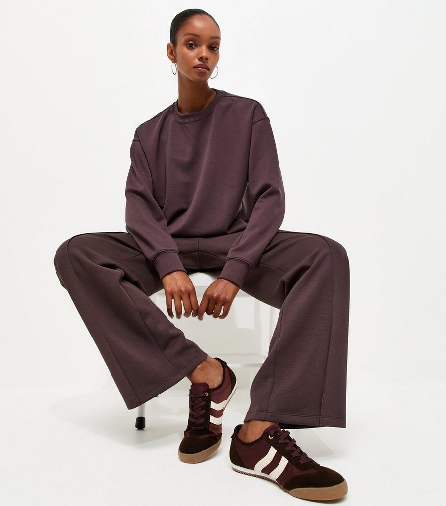 Premium Dark Burgundy Wide Leg Joggers