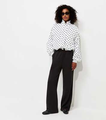 Premium Black Side Stripe Wide Leg Trousers