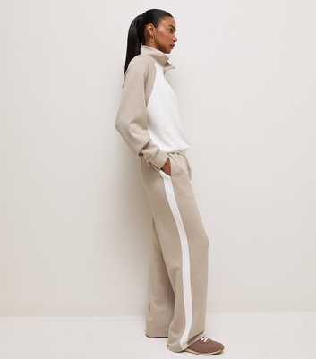 Premium Mink Side Stripe Wide Leg Trousers