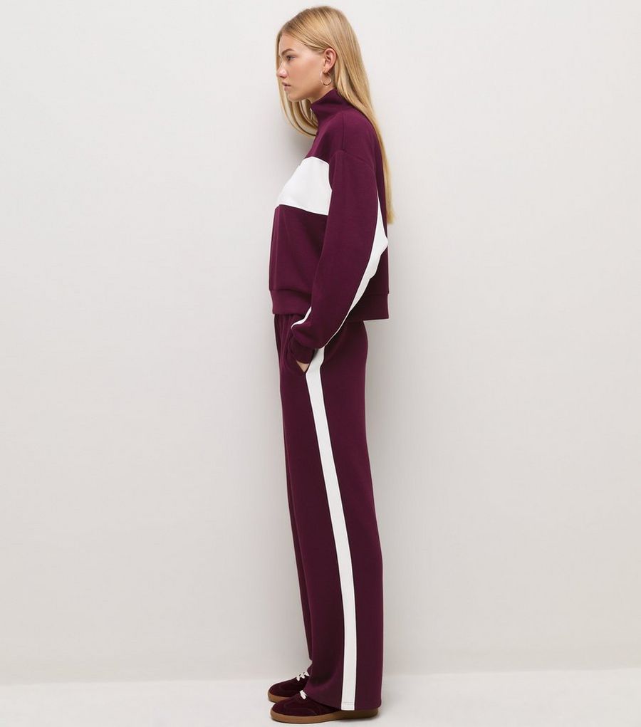 Premium Red Side Stripe Wide Leg Trousers