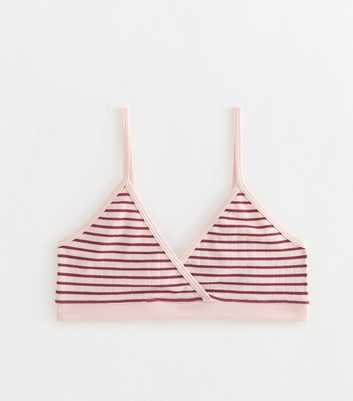Girls Dark Burgundy Seamless Ribbed Stripe Bra