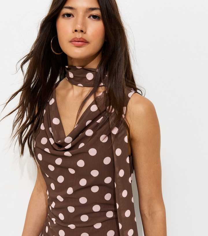 princess polly baby blue dress Rosa Maxi Dress Polkadot Chocolate Plum main image 0