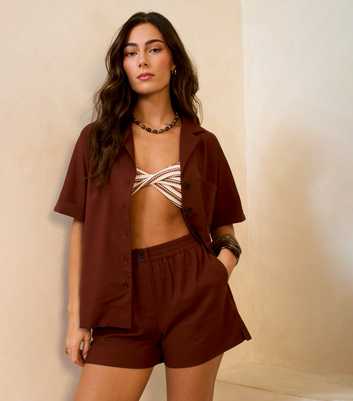 Gini London Dark Brown Button Through Shirt
