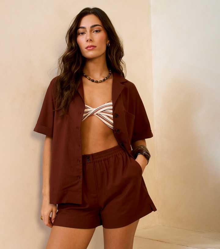Gini London Dark Brown Button Through Shirt