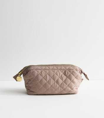 Danielle Creations Brown Quilted Toiletery Bag